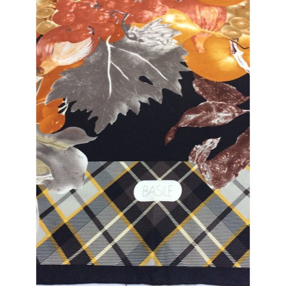 BASILE Gray Fruit Print Silk Scarf  Made In Italy "35/34,5" EX COND - Picture 4 of 11